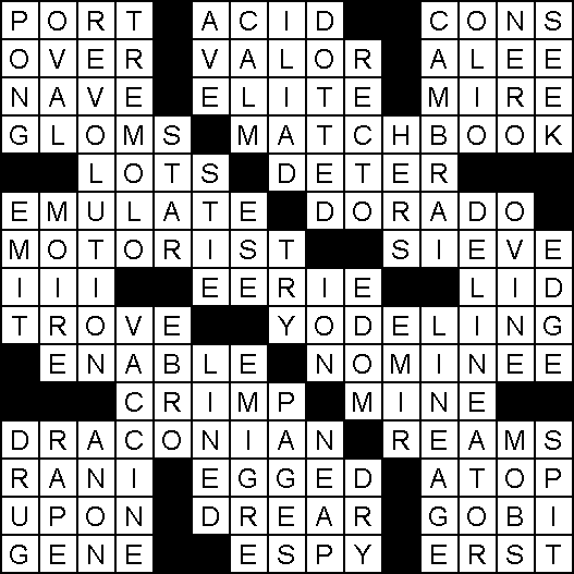 Solution for Crossword Puzzle of June 28, 2020
