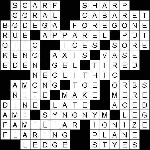 Solution for Crossword Puzzle of July 8, 2024